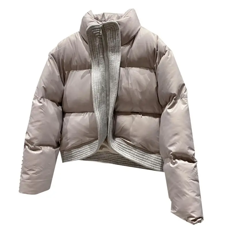 Retro Sle Petalo Colletto di Cotone di Seta Jaet Design Esclusivo da Donna Inverno Nuovo Arrivo Faionable Lungo Chiusura con Cerniera