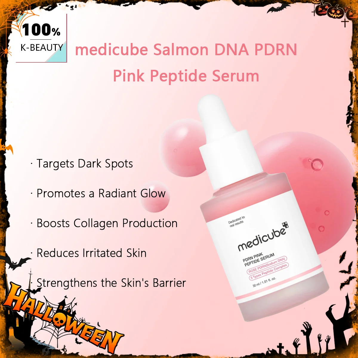 Medicube Salmon DNA PDRN Pink Peptide Serum,Serum Texture,Complex Repair Ingredients,Lifting & Firming,K-Beauty,Korean Makeup