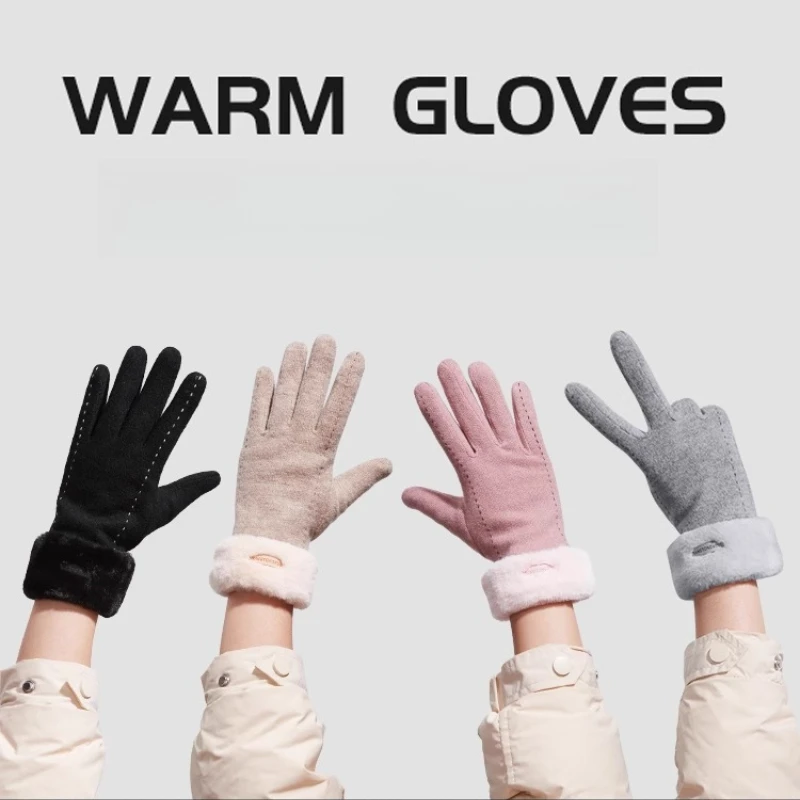 

Keep Warm Winter Gloves Fleece Lined Outdoors Biker Gloves Windproof Touch Screen Luvas Para Motociclista Hand Protection