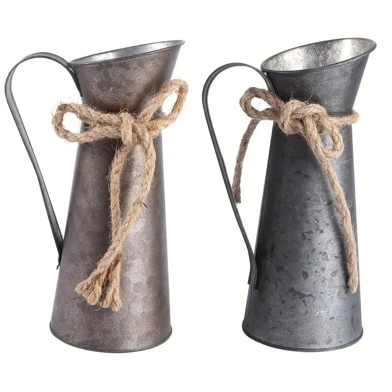 Milk Jug Vase Galvanized Iron Metal Planter Vintage for Dried Flowers Flowerpot for Patio Living Room Bathroom Garden Office