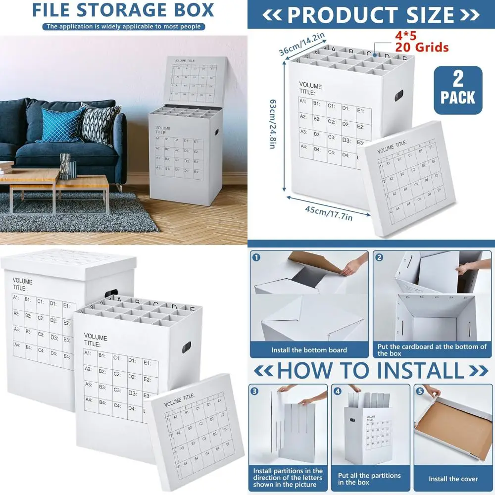 

40-Slot Blueprint Holder Organizer, 25x17.7x14.2 Inches, for Maps, Charts, and Office Documents