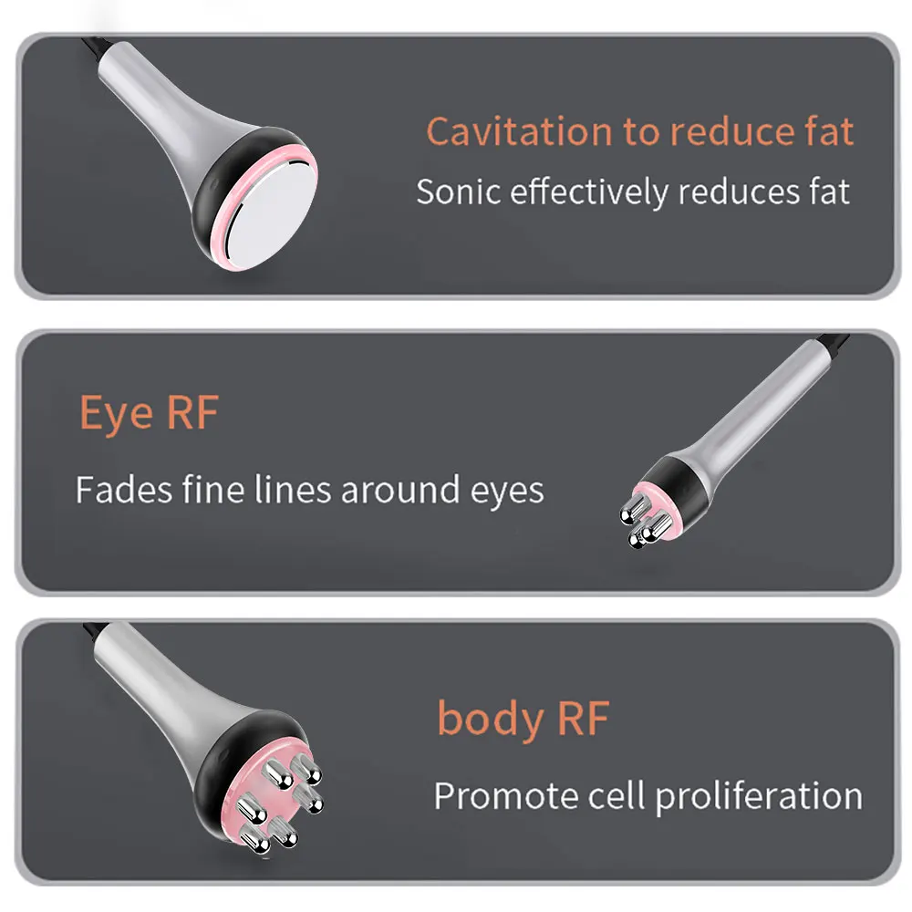 40Khz Ultrasonic Cavitation Machine RF Cellulite Massager Facial Lifting Fat Reducer Body Slimming Beauty Skin Tighten Skin Care