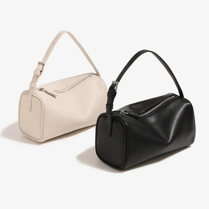 

Row Cowhide Handbag Versatile Hand Carry Shoulder Bag Suede Bucket Pen Holder Crossbody Women's Messenger Bag Durable