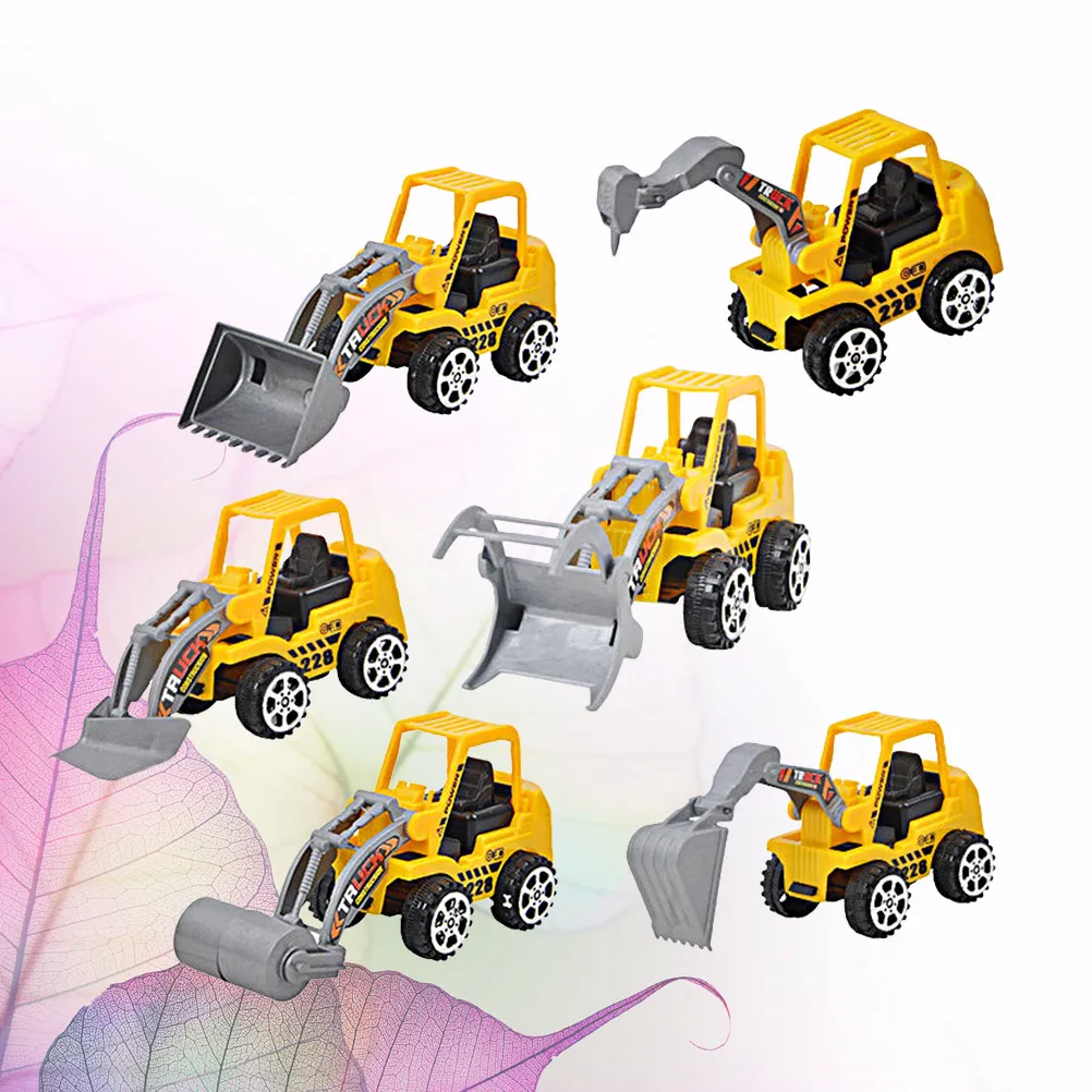 10Pcs Engineering Car Set Mini Plastic Excavators Construction Vehicles Playset for Kids Educational Early Learning Indoor
