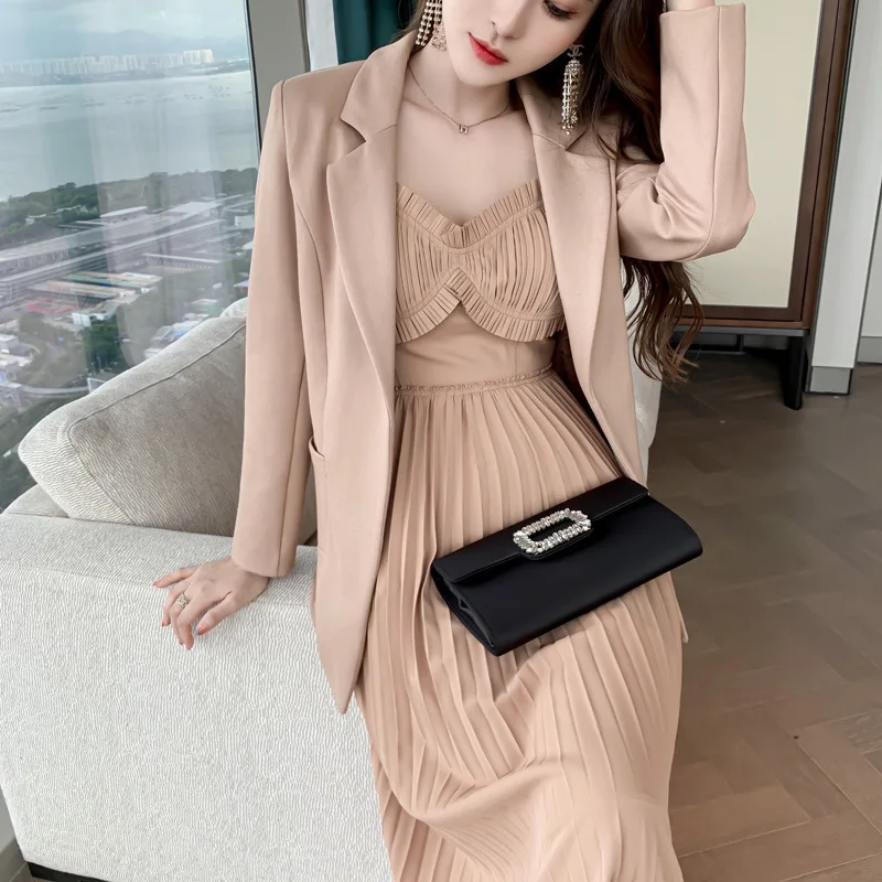 

Autumn British Temperament Long-sleeved Khaki Blazer Small Suit Top Trendy