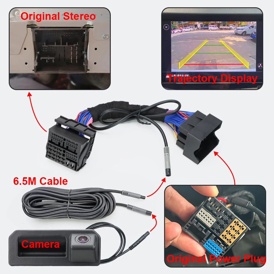 كاميرا مسار ديناميكية GreenYi Canbus For VW JETTA MK7 2019-2023 كاميرا احتياطية لوقوف السيارات تعمل مع نظام الملاحة MIB2 NAV