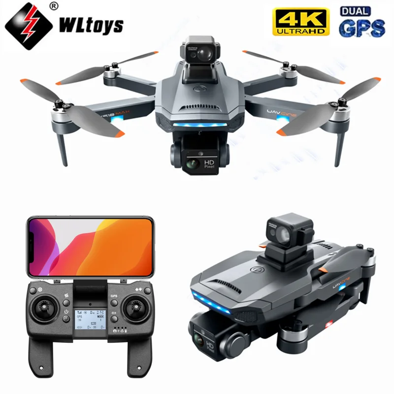 

K918 MAX GPS Drone 4K Professional Obstacle Avoidance Dual HD Camera Brushless Foldable Quadcopter RC Distance 1200M Dron RC Toy