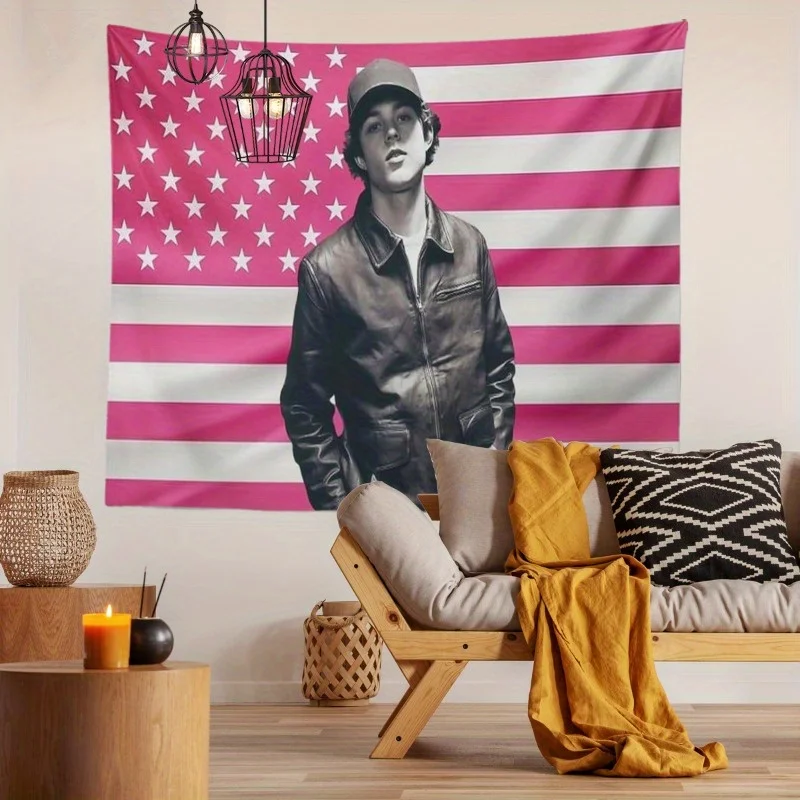 1 قطعة نسيج وايلون العلم غرفة النوم ديكور متعة وايت راية المشارك داخلي في الهواء الطلق جدار ديكور فني للمنزل بطانية خلفية