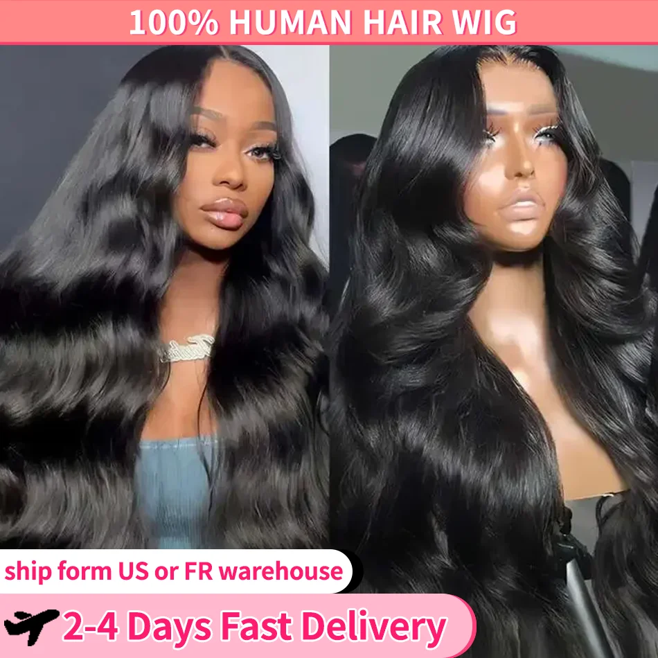 13x4 Lace Frontal Wig Body Wave 13x6 HD Lace Front Indian Human Hair Wigs Pre Plucked 32 34Inch 180% 4x4 Lace Closure For Women