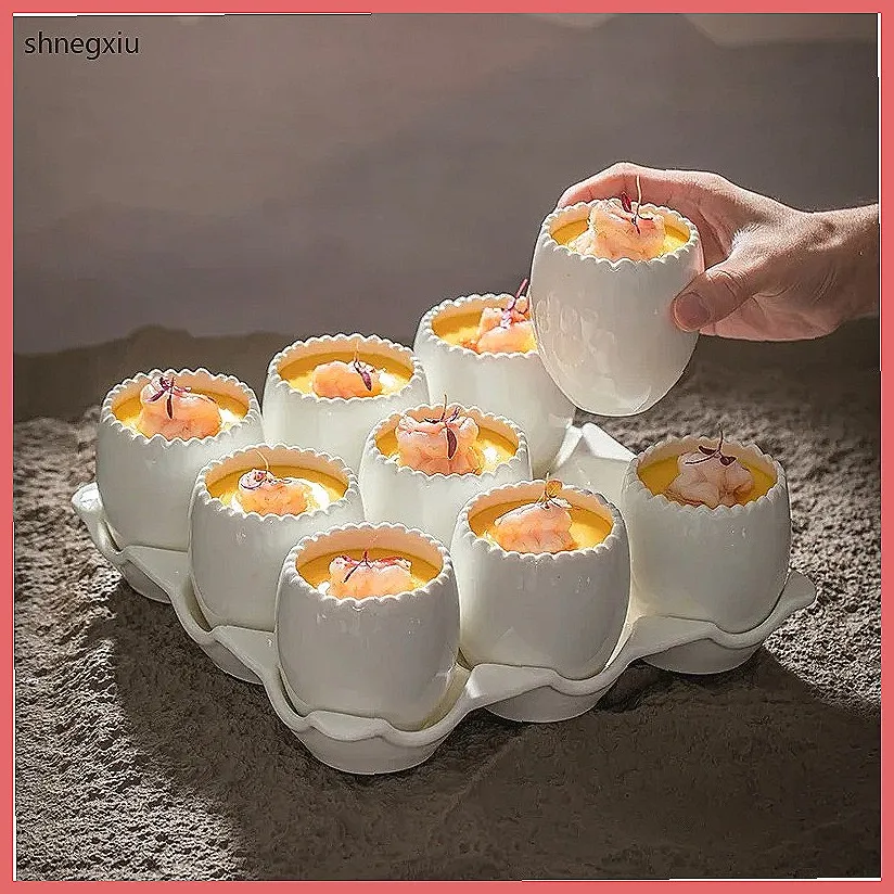 9-Grid Steamed Egg Tray Bowl: Divided Square Hotpot Tableware for Healthy Soup, Restaurant & Home Use