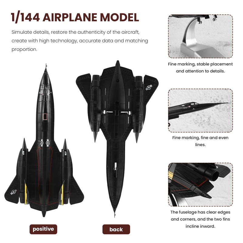 1/144 odlewu SR-71A kos samolot rozpoznawczy Model samolotu dla dzieci dorosłych dekoracje do domowego biura