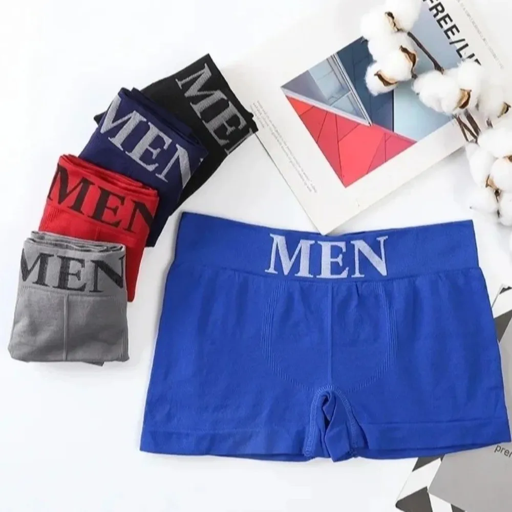 High Quality High Elastic Men's Boxer Briefs Breathable Elastic Solid Color Panties Soft Comfortable Fit Slim Briefs Daily Wear