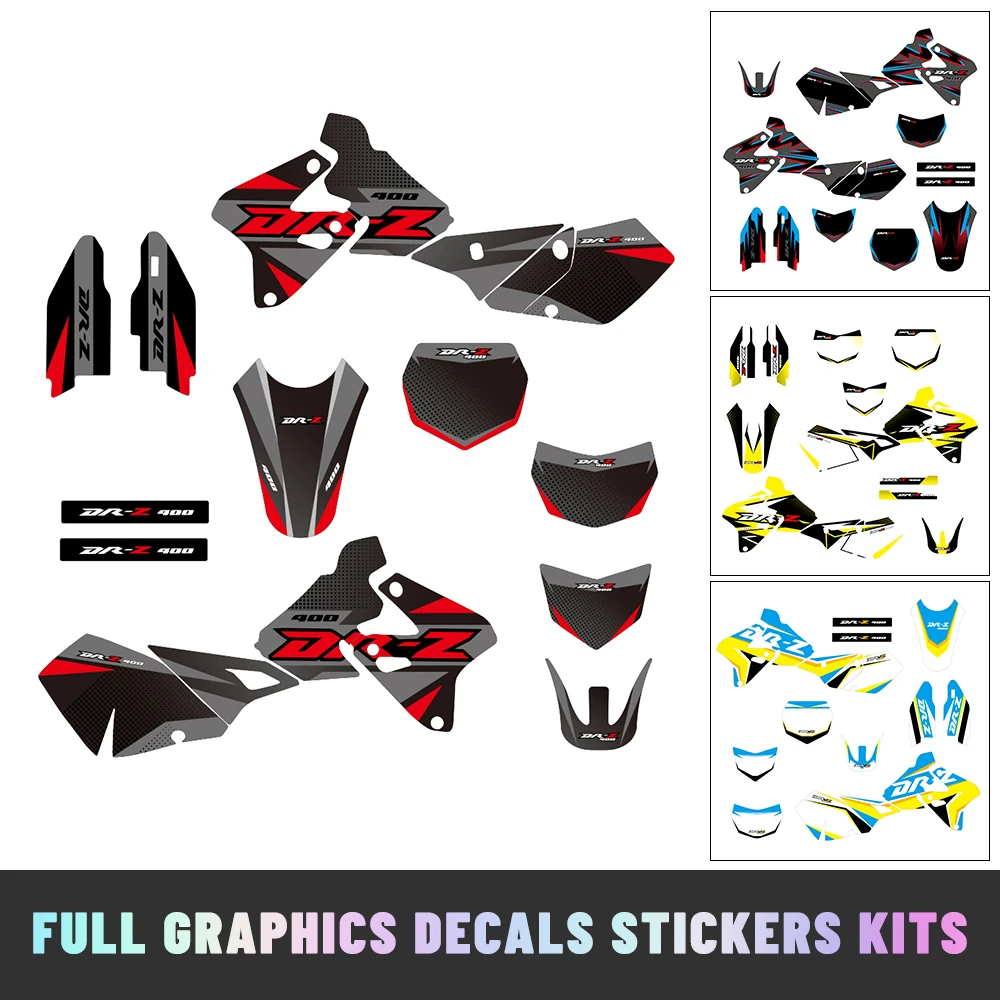 

Графические наклейки для мотокросса, подходящие для DRZ400 DRZ 400 2000-2015, декоративные наклейки на заднюю панель, декоративные комплекты
