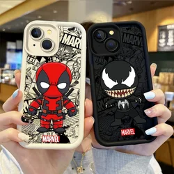 Funda de teléfono de dibujos animados de Marvel, carcasa protectora a prueba de polvo, Venom, Hulk, Deadpool, para iPhone 15, 14, ProMax, XR, XS, 15, 14Plus