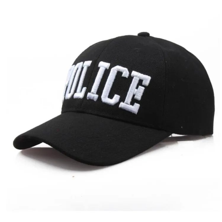 Yeni polis mektup erkekler beyzbol şapkası snapback kadınlar moda taktik şapka kap Golf spor açık seyahat kamyon şoförü güneş şapkaları C1170