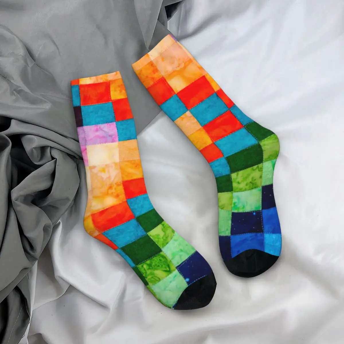 Herbst Winter Bunte Unisex Stepp Bunte Patchwork Socken Schweiß Absorbieren Fußball Socken