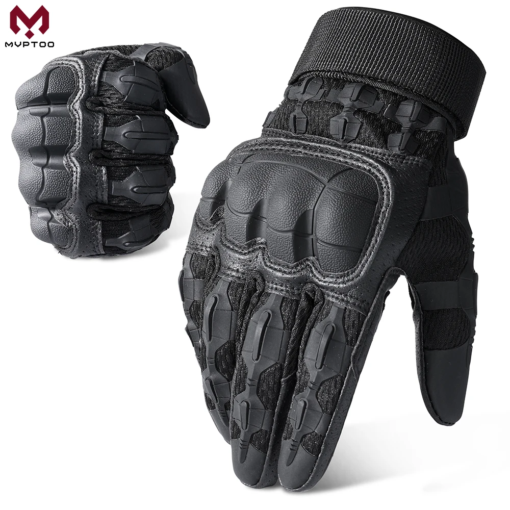 Full Finger Tactical Style Gloves Touch Screen Anti Slip Outdoor Gloves for Motorcycle Cycling Hiking Hunting Camping Work Sport