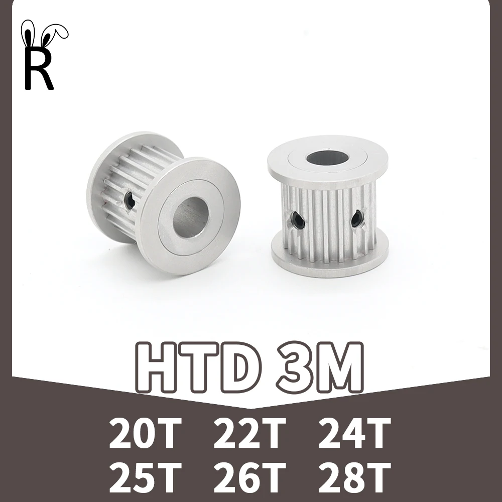 HTD3M 20teeth 22teeth 24teeth 25teeth 26teeth 28teeth HTD 3M Teeth Pulley 3M Wheel 20T 22T 24T 25T 26T 28T HTD3M Timing Pulley