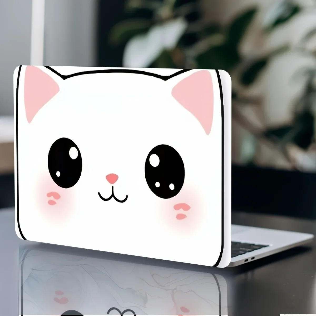 

2 Cute Cat Waterproof Vinyl Cat Stickers Designed for Notebook Computers - Scratch resistant DIY, Cutting Suitable for Laptops