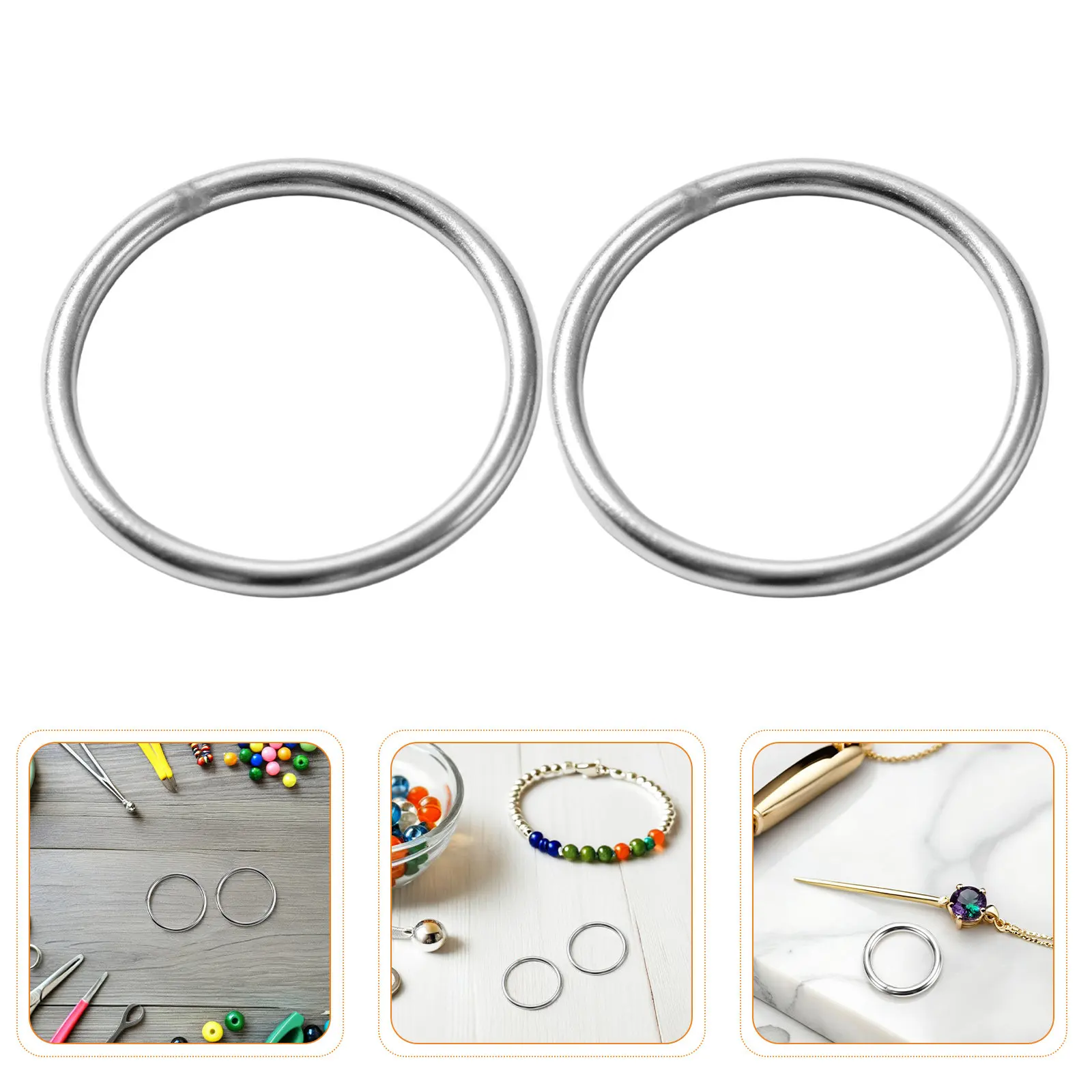 12Pcs Stainless Steel Welded Rings 50Mm Heavy Duty O Rings for Jewelry Making DIY Craft Hoops Stainless Steel Marine Hardware