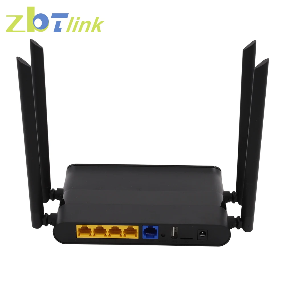 Zbtlink Home Dual Band 1200Mbps Wireless Wifi Router 5Ghz Openwrt 800MHz Gigabit LAN High Gain 4*5dbi Antenna Support 64 User