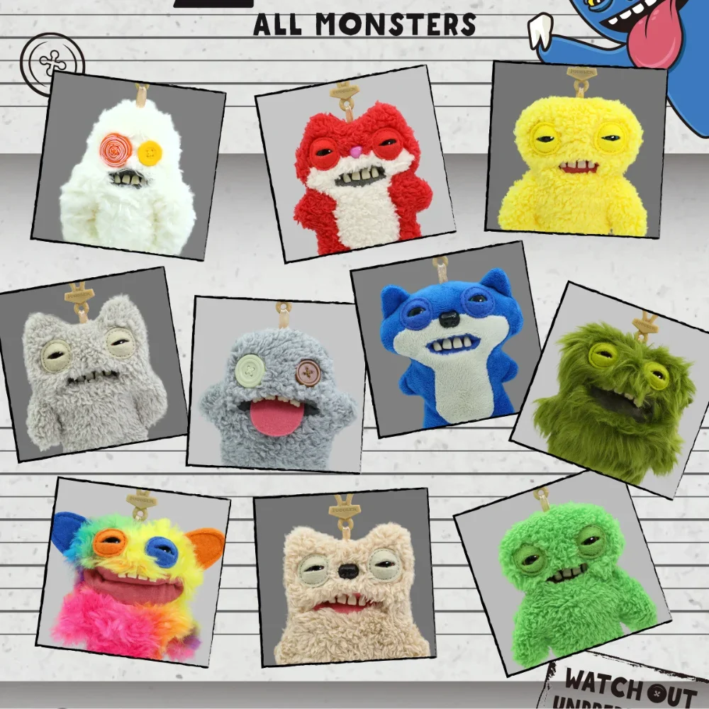 Fuggler aléatoire drôle vilain monstre en peluche pendentif lapin à grands yeux moche monstre jouet peluche poupée pour enfants cadeaux mignon en peluche 12 cm