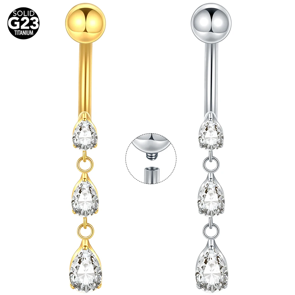 

5/10Pcs Titanium Crystal Dangle Belly Button Rings Navel Piercings Belly Bars Piercings Nombril Ombligo Women Men Sexy Jewelry