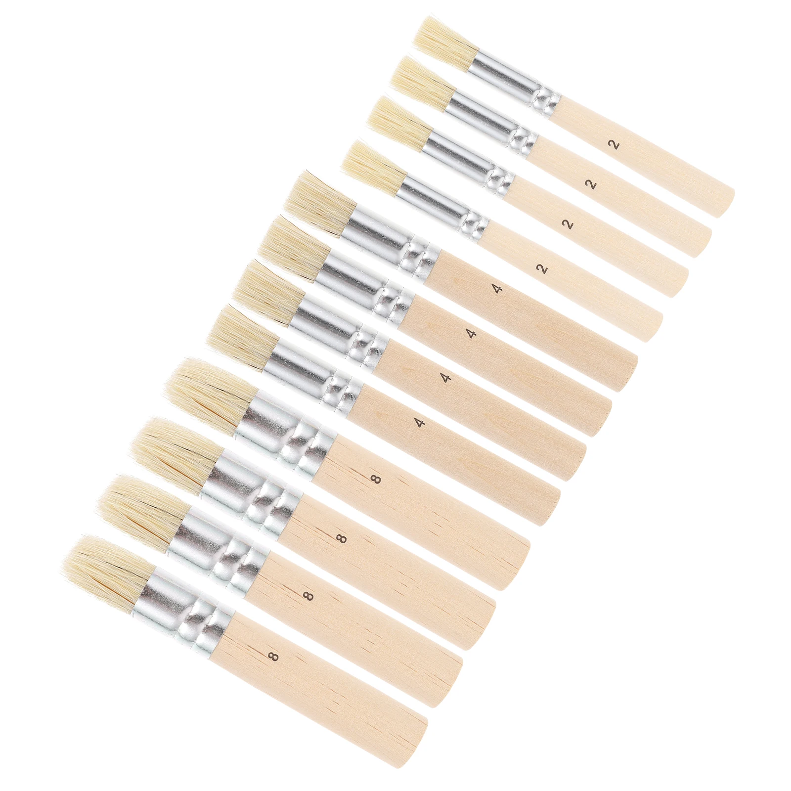 

12pcs Paint Set Wood Bristle for Artists Oil Watercolor Painting Supplies Wooden Bristle Brushes Stencil Craft Gifts