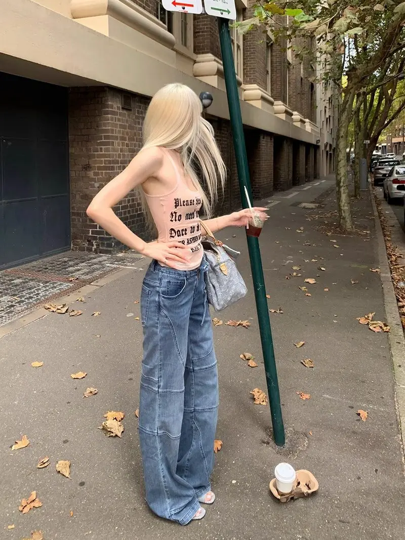 

American Vintage Subculture Tank Top Women Scoop Neck Slim Distressed Letter Print Casual Top Y2k Grunge Streetwear 2026 Summer