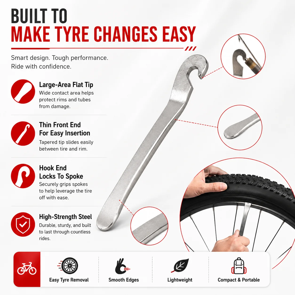 PINMOAP 1/3P Cycling Tire Removal Lever Bike Tire Pry Bar Portable Bicycle Repair For Inner Tube Change Mtb Road Bike Accessorie