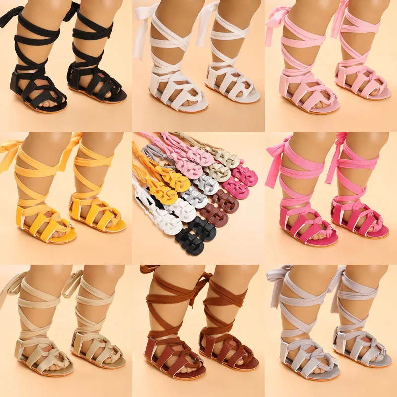 HAIZHIW Prewalker 2023 New Summer Baby Cross Strap Fashion Rubber Sandal 0-18 Month Toddler Flat Booker