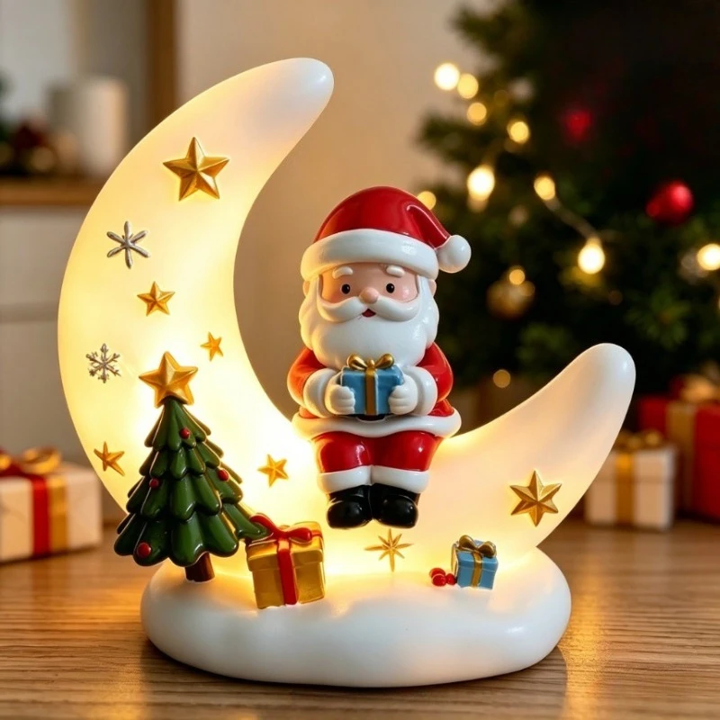 Christmas Decorations, Moon Night Lights, Santa Claus Reindeer Snowman, Window and Table Decorations, Moon Night Lights, Gifts