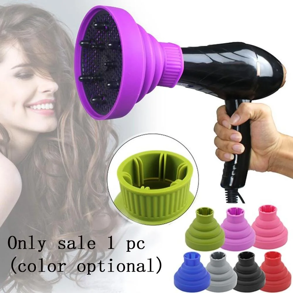 1Pc Silicone Hairdryer Diffuser Cover Foldable Temperature Resistant Hairdryer Curly Drying Blower Hair Styling Accessories