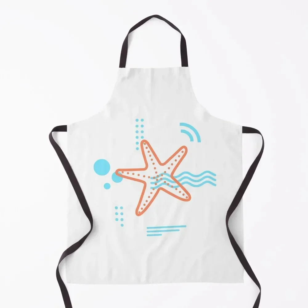 

Cute Pink Starfish Apron Kitchen And Household Goods Kitchen Handle For Women Apron