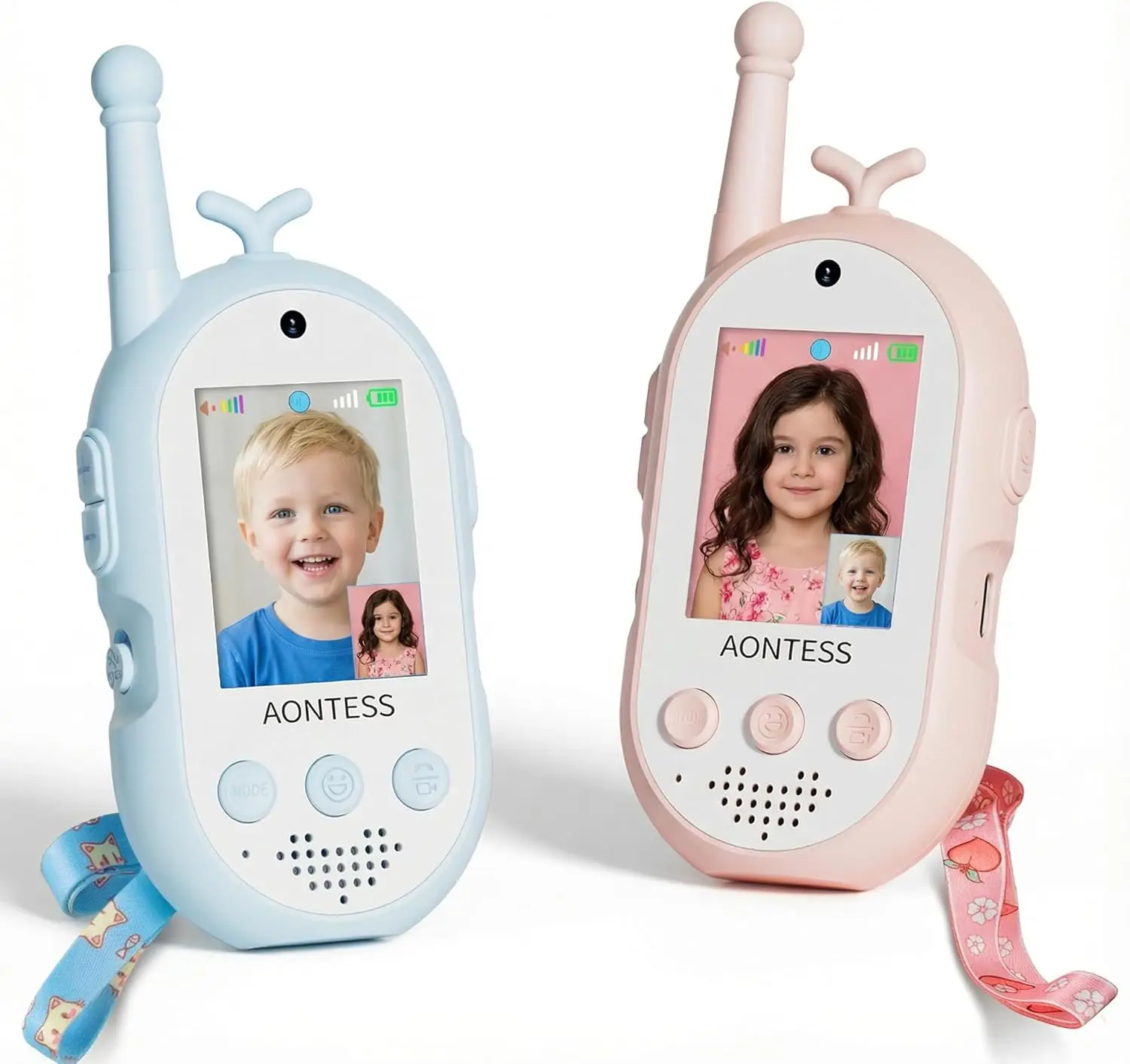 

Rechargeable Video Walkie Talkies with Camera: 2-Way Radios for Hide and Seek, Camping, Hiking - Birthday Gifts for Ages 3-12