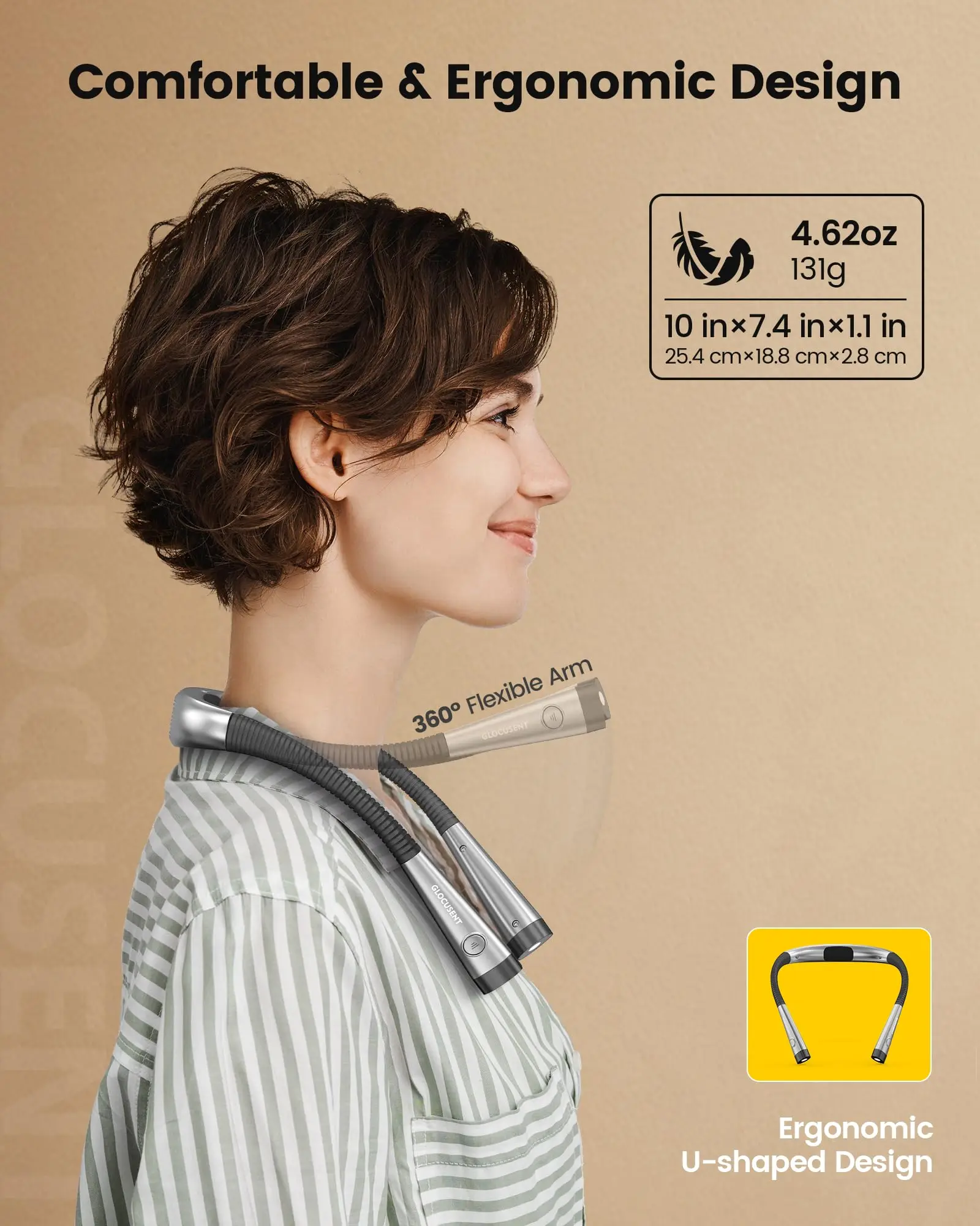 LED Rechargeable Neck Reading Light,Book Light for Reading in Bed,3 Colors,6 Brightness Levels,Bendable Arms Led Book,Neck Light