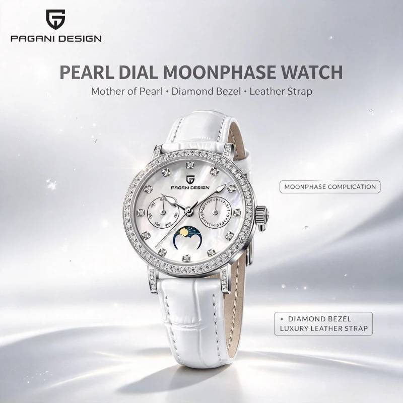 PAGANI DESIGN PD1789 Women Quartz Watch, Japan Movt, Sapphire Crystal, Leather Strap, Top Luxury Exquisite Fashion Ladies Wristw