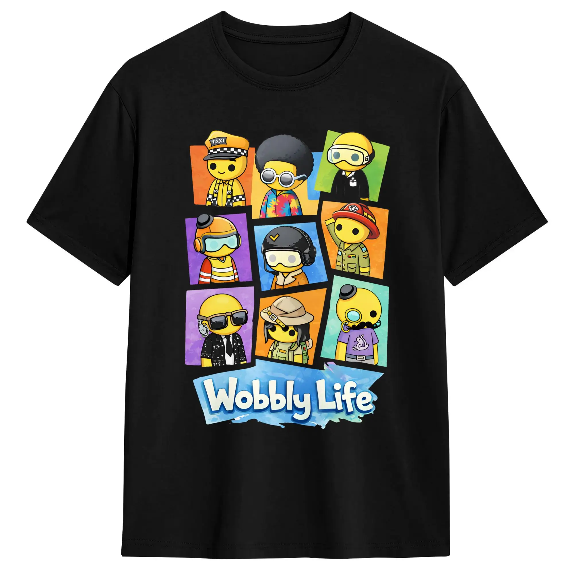 Leisure wobbly life T-Shirts Men Crew Neck Cotton T Shirts  Short Sleeve Tee Shirt Plus Size Clothing