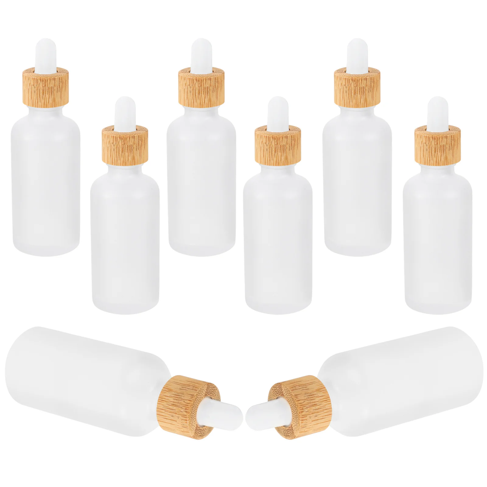 

8Pcs Essential Oil Bottles Frosted Glass Dropper Pipettes Leakproof Mini Travel Bottles Empty Refillable Containers for Oils