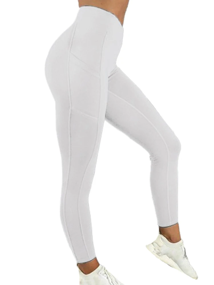 Push Up Leggins Fitness collant Leggings da allenamento donna tasca a vita alta nero sport Mujer Activewear abbigliamento da palestra Drop Shipping