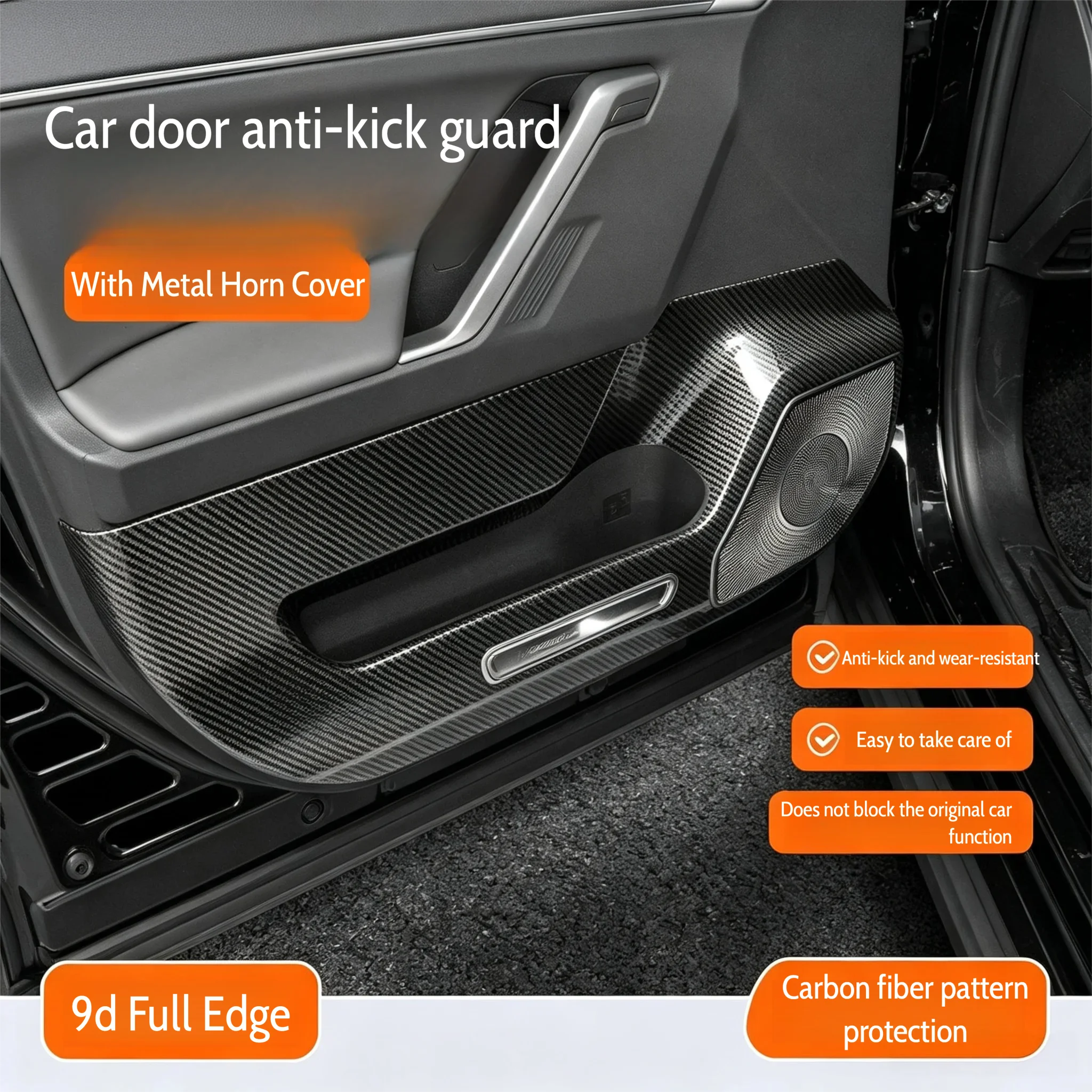 For Toyota RAV4 XA60 & Wildlander 2026 ABS Carbon Fiber Inner Gate Door Panel Protection Anti Kick Cover Car Interior Stickers