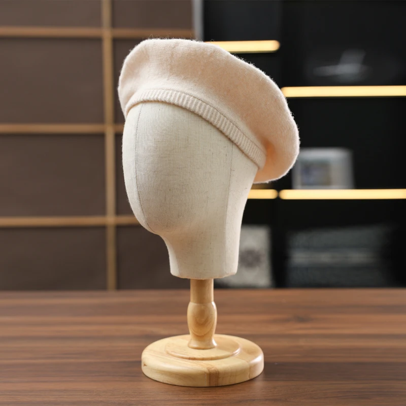 

Beret Autumn/Winter 100%Pure Wool Hat Women's Casual Versatile Painter's Hat Dome Solid Color Knitted Baotou Hat2025 New Top Hat