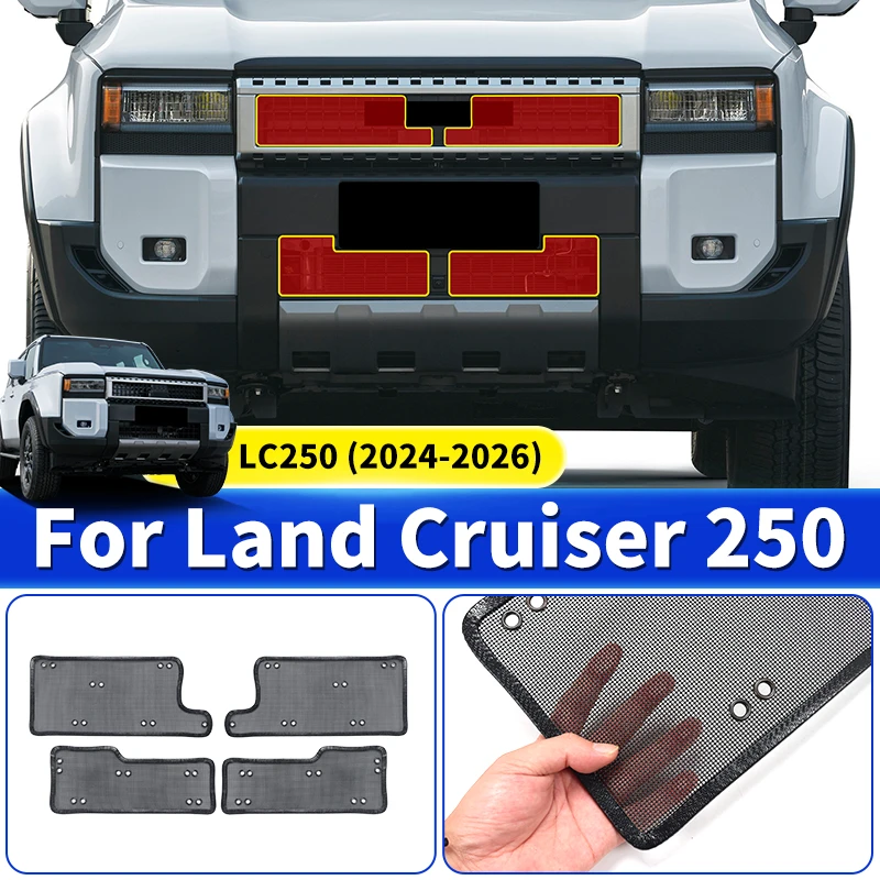 

For 2024 Toyota Land Cruiser 250 1958 Prado LC250 Front Grill Anti-mosquito Sand-Proof Stone Net Exterior Accessories Tuning