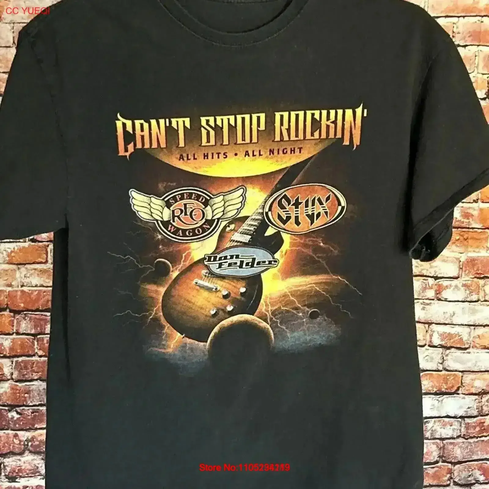 REO Speedwagon STYX Can't Stop Rocking 2018 Tour Concert T Shirt Adult Size L vintage Washed Comfortable Versatile graphic