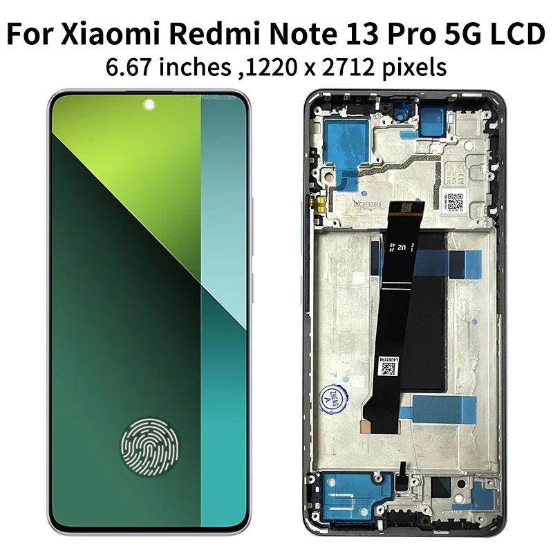 6.67 "AMOLED dla Xiaomi Redmi Note 13 Pro 5G 2312DRA50C wyświetlacz LCD ekran dotykowy Digitizer Note13 Pro wymiana wyświetlacza — zdjęcie produktu 4