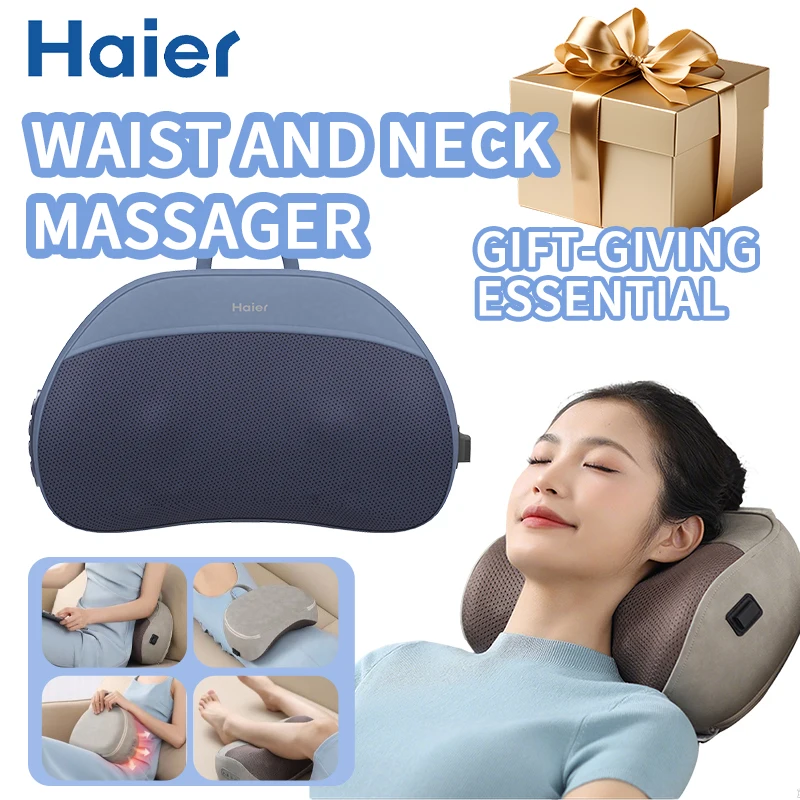 Haier Masajeador de cintura y cuello calefacción eléctrica masaje de cuerpo completo regalo para el hogar y los coches