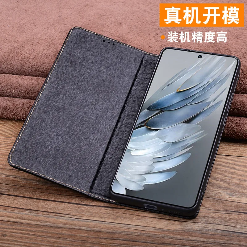 Sales Luxury Genuine Leather Wallet Cover Business Phone Cases For Zte Nubia Z50s Pro Cover Credit Card Money Slot Holste Case