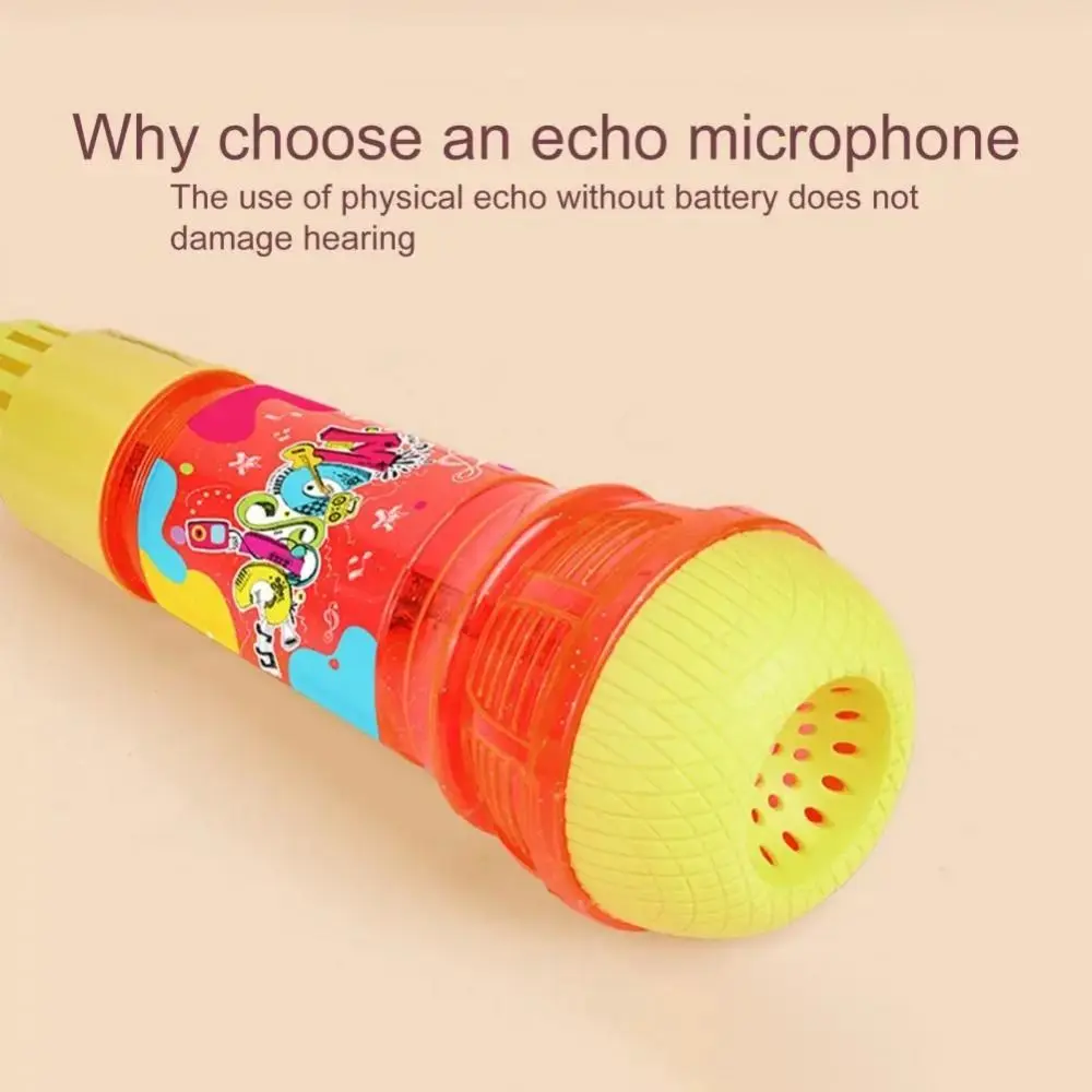 Microfono eco in plastica creativo Echo fisico di grandi dimensioni Canzone da canto Strumento musicale wireless multicolore Giocattoli Asilo