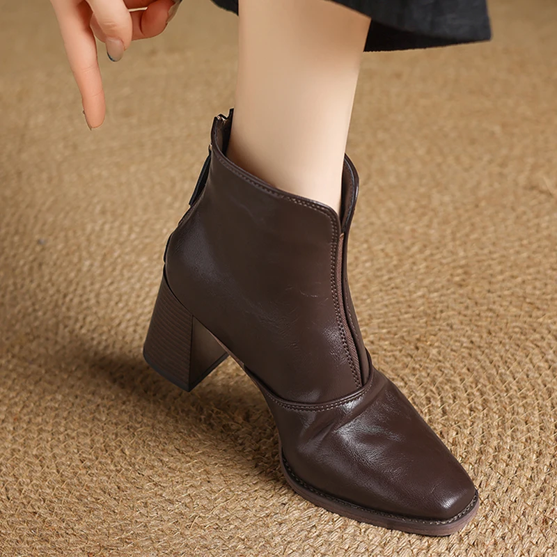 

Ankle Boots for Women High Heels Fashion Shoes Casual New Luxury Pumps Woman Boots 2025 Winter Cozy Designer Chelsea Botas Mujer