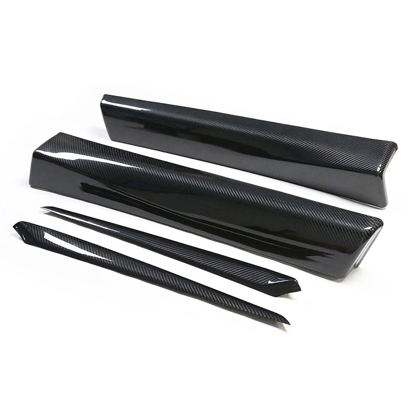 4 PCS Carbon Fiber Interior Covers Overlay Trim   Car  For Model 3 2021